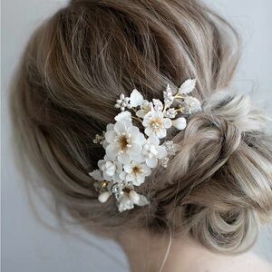 Twigs and Honey Creamy Floral Petite Garden Comb , NWT 🌺